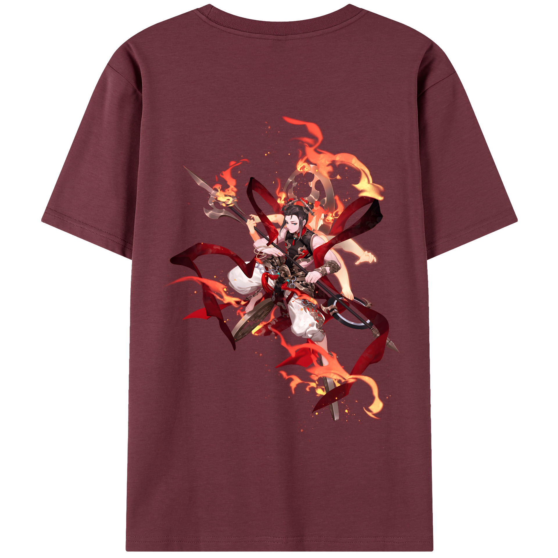 （画像用） Ne Zha 2 ナタ 魔童の大暴れ 綿100％半袖Tシャツ（背面プリント）